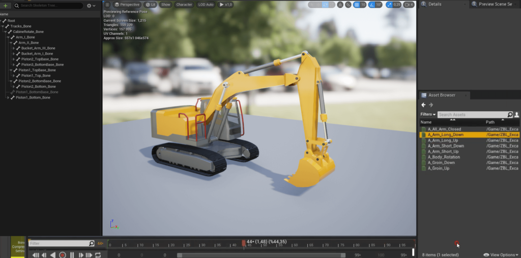 Unreal Engine 5 animation 3D model import