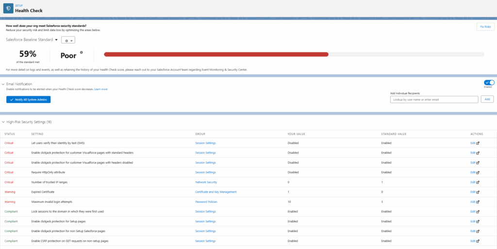Salesforce health check
