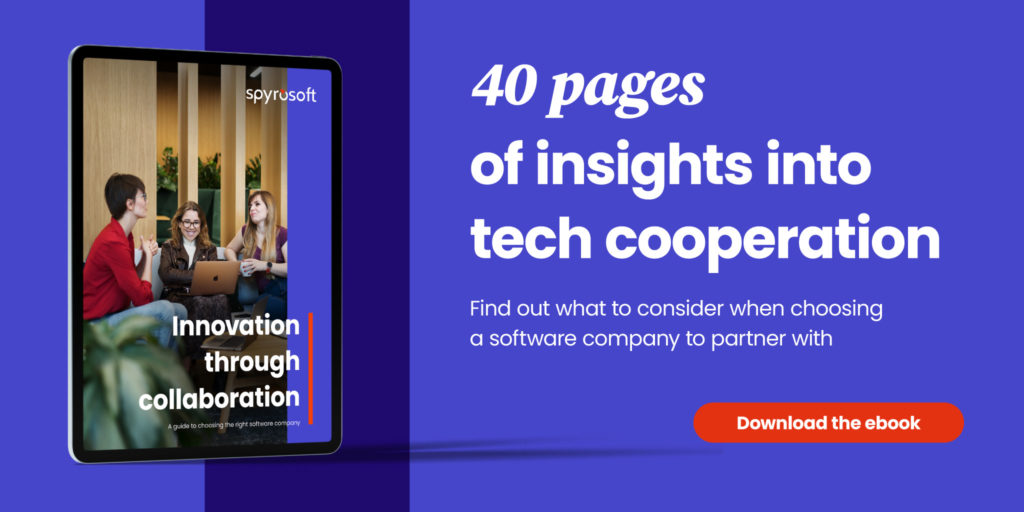 Ebook banner Innovation through collaboration: The needs and ideas behind the guide to choosing the right software partner 