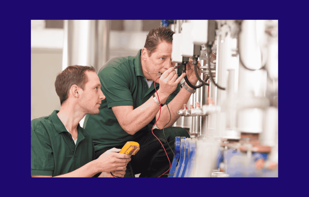 technicians working on-site with ai technical support