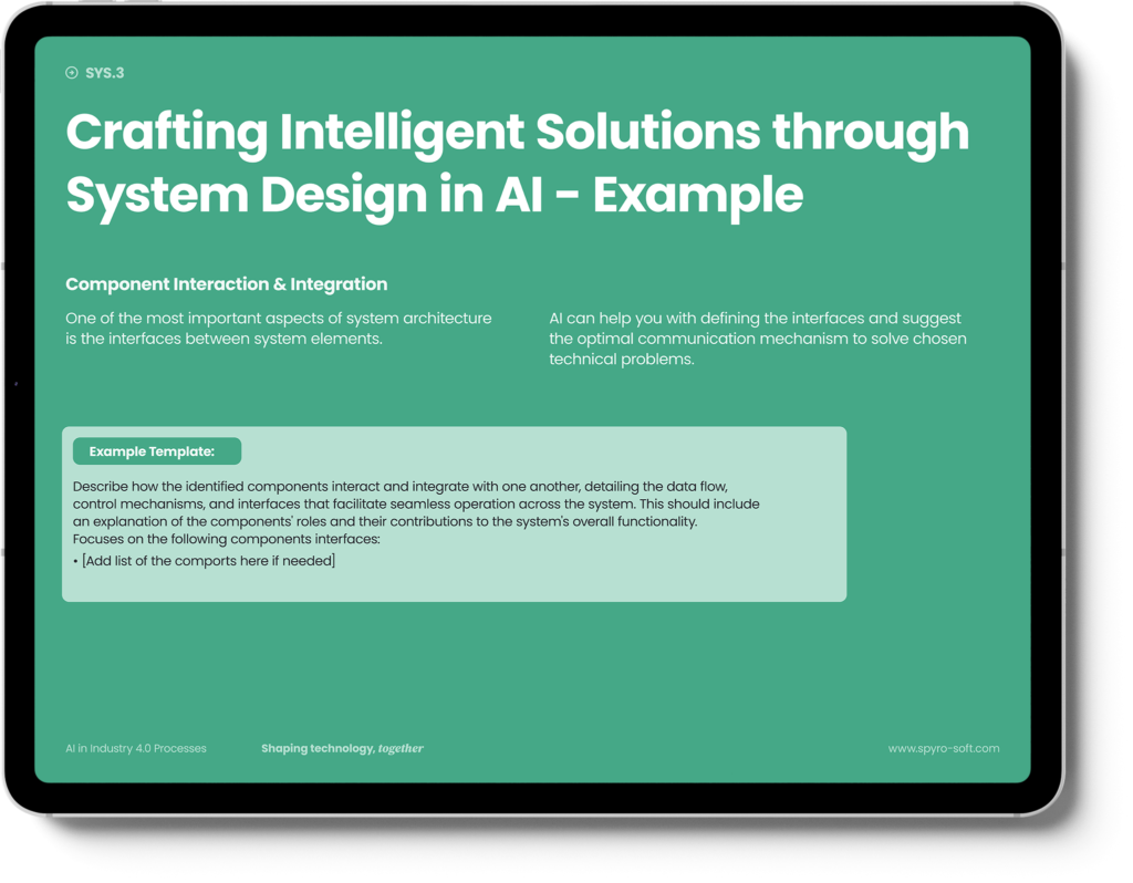 A random page from Spyrosoft's ebook about AI-supported software development in Industry 4.0