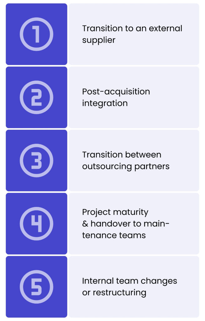 5 scenarios for project handover