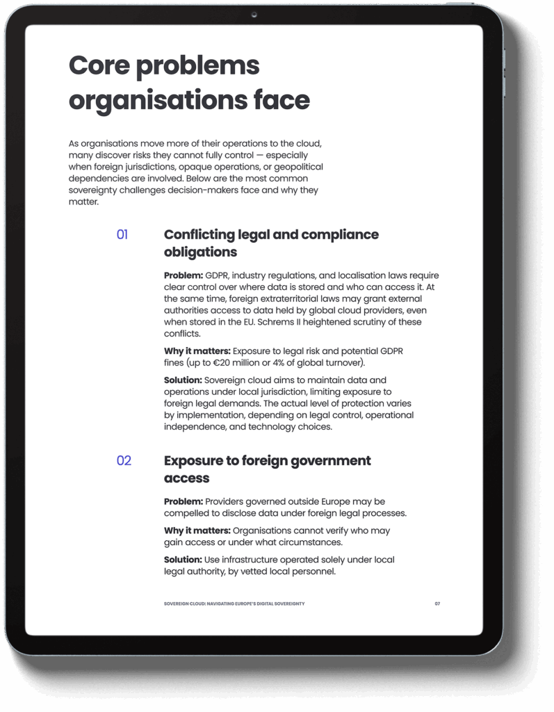 Sovereign cloud: navigating Europe’s digital sovereignty ebook page 7 mockup